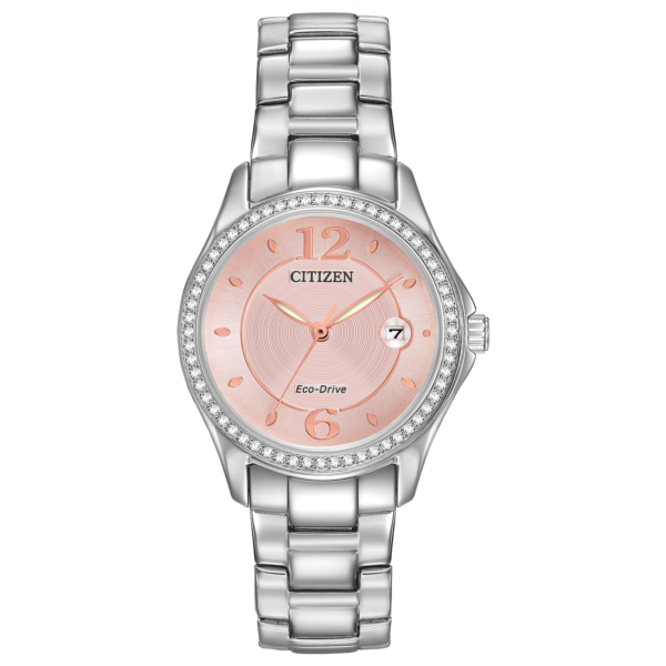 Citizen Silhouette Crystal Womens Crystal Accent Silver Tone Stainless Steel Bracelet Watch