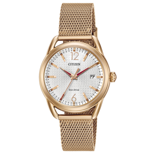 Drive Ladies Rose Gold Tone Mesh Bracelet Watch