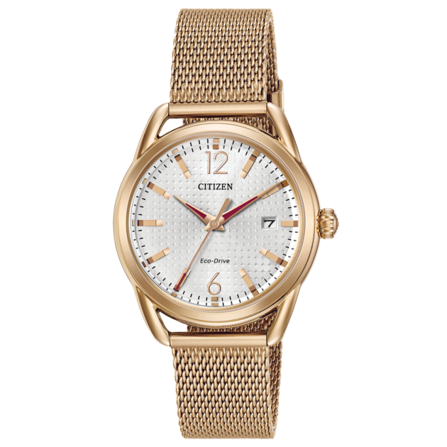 Drive Ladies Rose Gold Tone Mesh Bracelet Watch