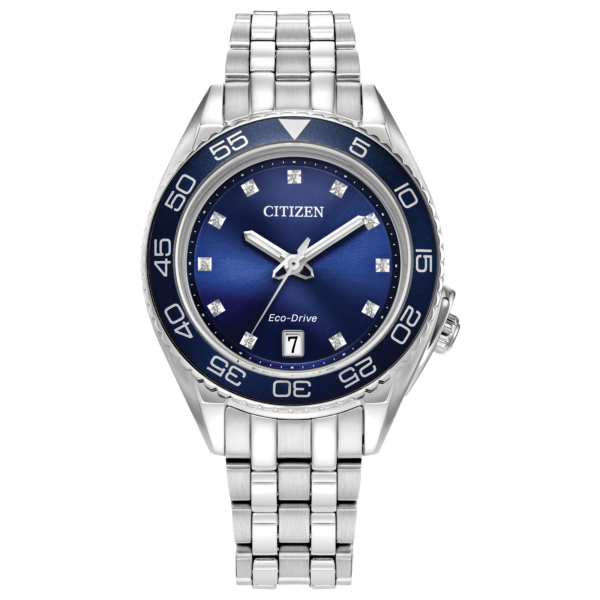 Citizen Eco-Drive Carson Diamond Dial and Stainless Steel Bracelet Watch