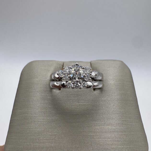 14KT White Gold Bridal Set Ring | Dia 0.50 ct