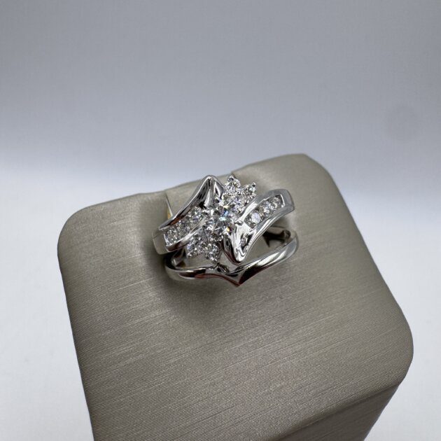 Bridal Set Rings White Gold-Diamond Wedding Set