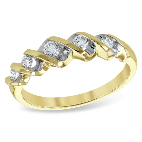 Wedding ring with diamonds in yellow gold