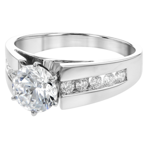 Semi Diamond ring in White Gold