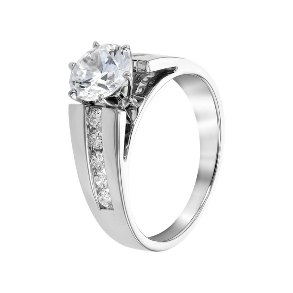 Semi Diamond ring in White Gold