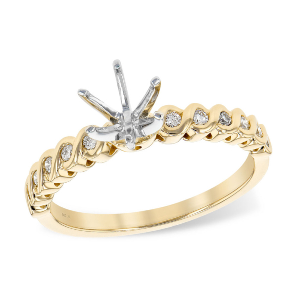 Diamond SEMI Ring in Yellow Gold With Diamonds