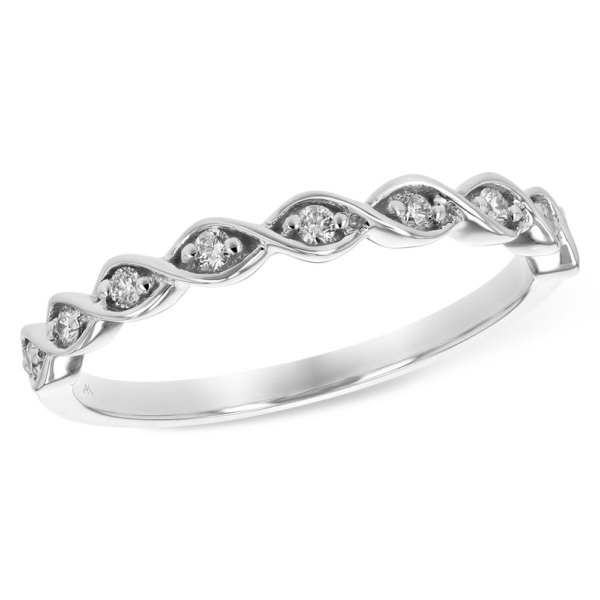 Wedding ring with diamonds in white gold