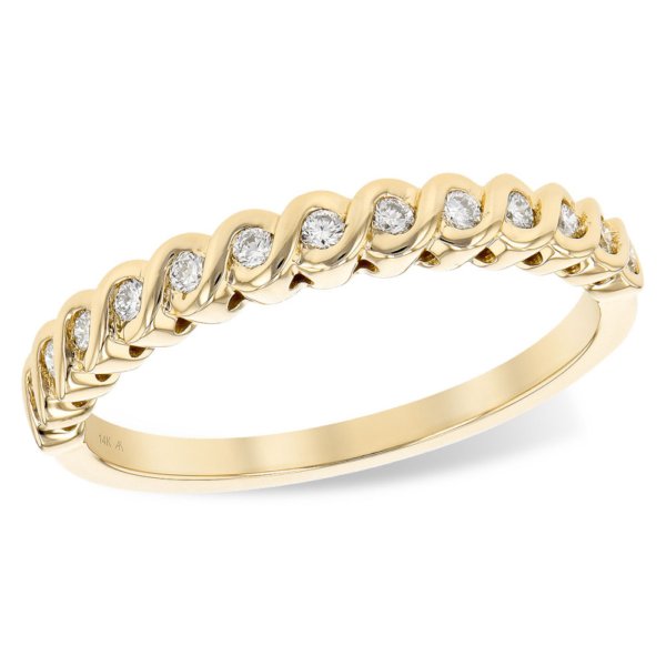 Wedding ring with diamonds in yellow gold