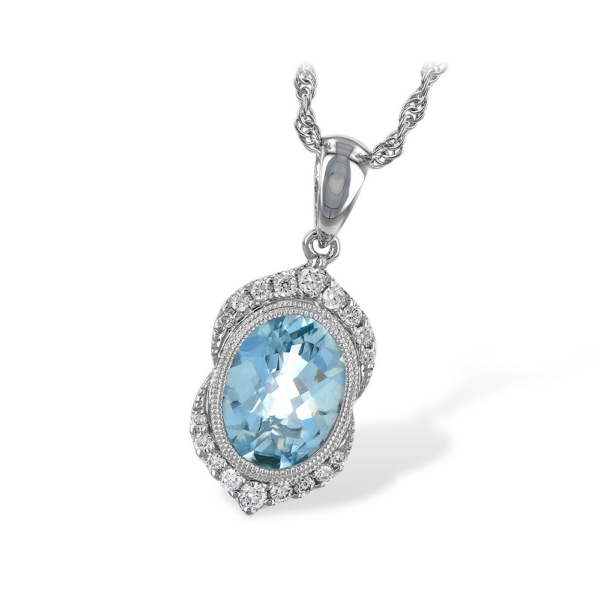 Aquamarine Necklace With Diamonds