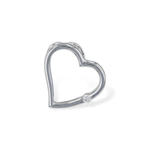 Heart Pendant in White gold with diamond