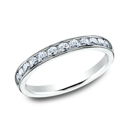 THE COUNTESS Green 3mm 14K White Gold 12 channel set diamonds Carat weight is .48ct Clarity SI1-2, Color GH