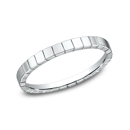 THE CREATOR 2mm, Stackable band 14K White Gold Thin, full faceted design Polished finish