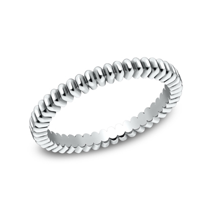 THE INNOVATOR Stackable band White Gold Gear-cut design