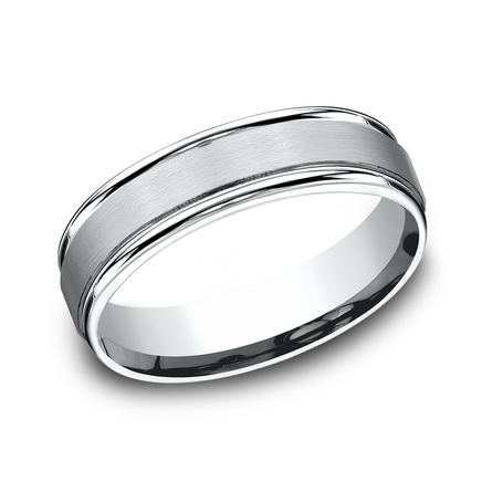 THE WASHINGTON 4 Reviews 6mm, Comfort fit 14K White Gold Satin center, polished round edges