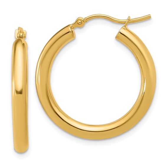 Leslie's 10K Polished Hinged Hoop Earrings