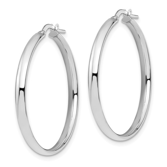 Leslie's 10K White Gold Polished Hoop Earrings