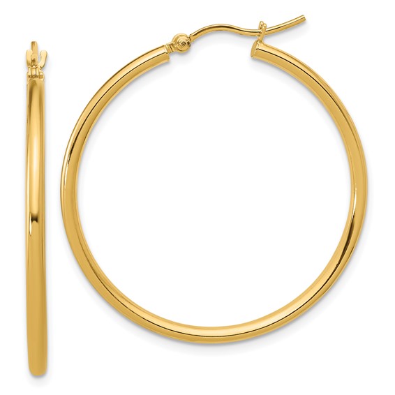 Leslie's 14K Polished 2x35mm Hoop Earrings