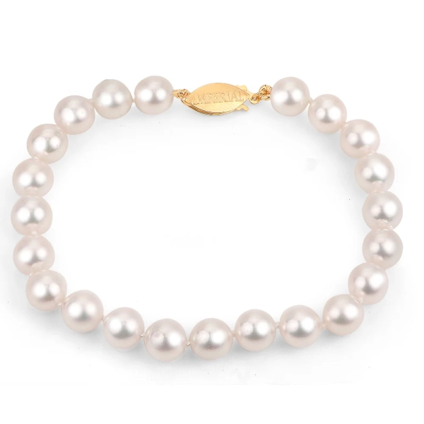 14KT Quality Akoya Pearl Bracelet 6.5-7mm | 7in