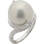 Imperial Pearl Sterling Silver Cultured Freshwater Pearl and White Topaz Ring - Image 2
