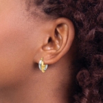 Leslie's 14K Two-tone Polished Hinged Hoop Earrings