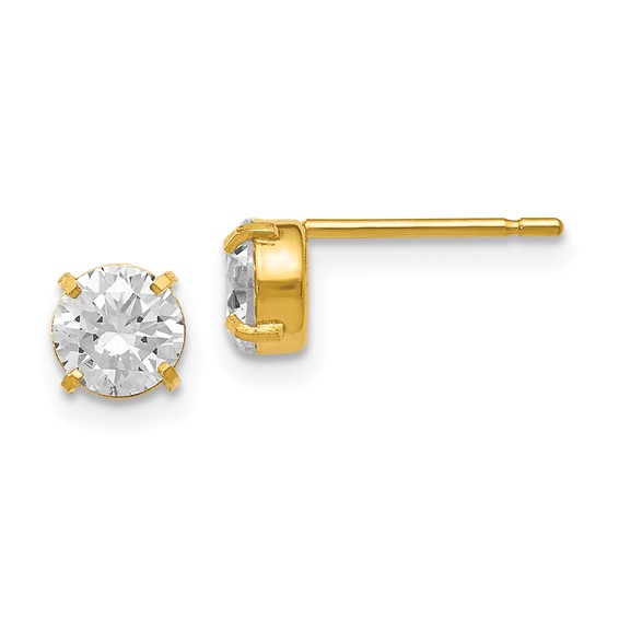 Leslie's 14k CZ Stud 5.0mm Earrings