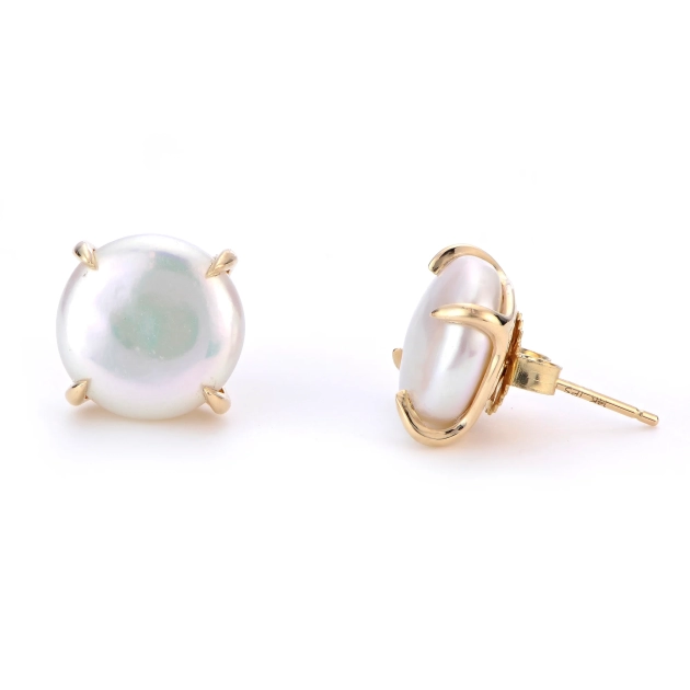 14KT Yellow Gold Freshwater Pearl Earring