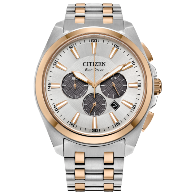 Men's Citizen Eco-Drive® Two-Tone Classic Chronograph Watch with Silver-Tone Dial