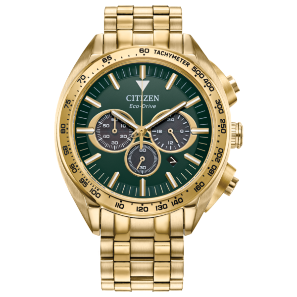 Citizen Men's Eco-Drive Carson Gold Tone Chronograph Stainless Steel Watch