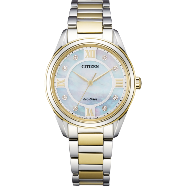 Citizen Women's Eco-Drive Dress Classic Arezzo Diamond Two-Tone Stainless Steel Watch