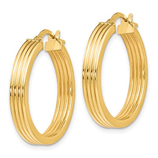 Leslie's 14k Polished Grooved Hoop Earrings