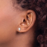 Leslie's 14K Gold Polished Cross Post Earrings - Image 2