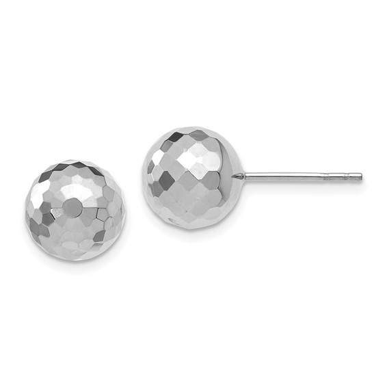 Leslie's 14K WG 9.4MM D/C Ball Earrings