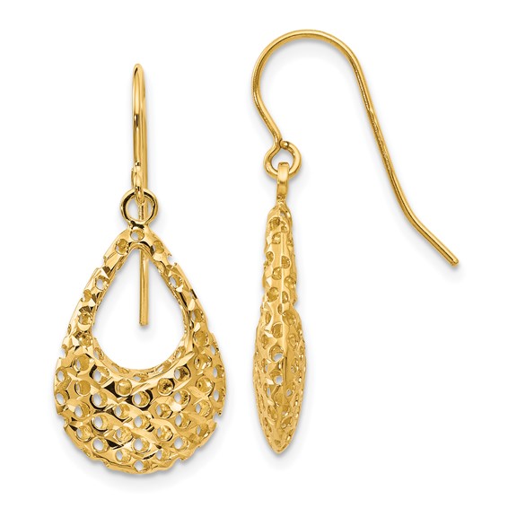 Leslie's 14K D/C Shepherd Hook Earrings