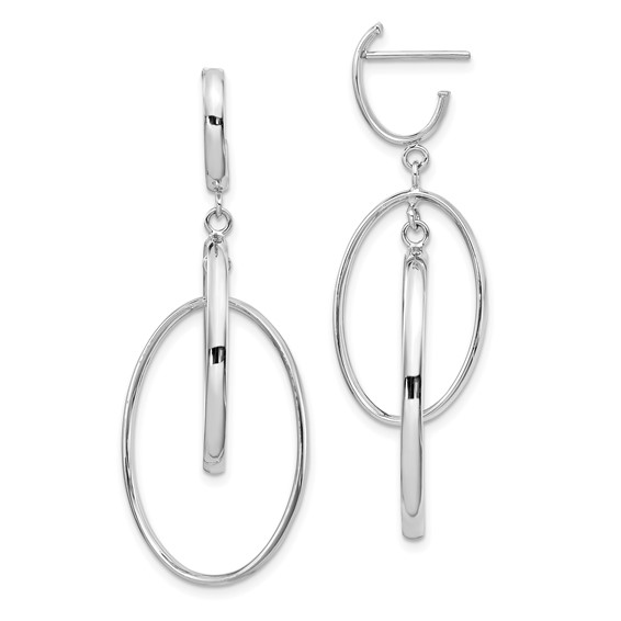 Leslie's 14K White Gold Polished Post Dangle Earrings