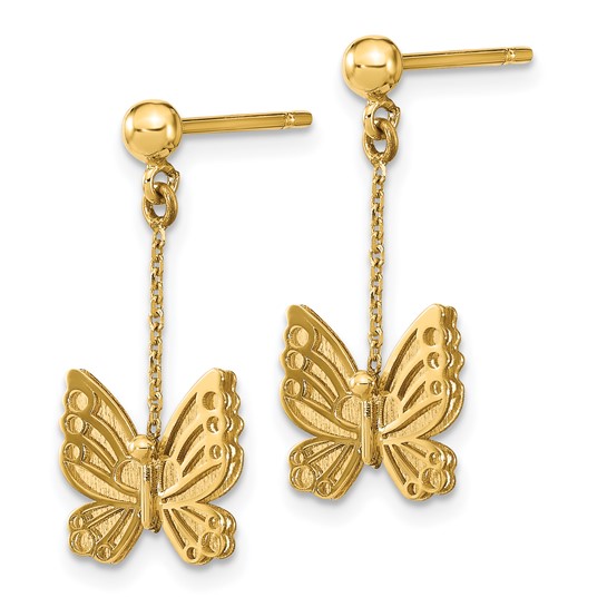 Leslie's 14k Polished and Brushed Butterfly Earrings