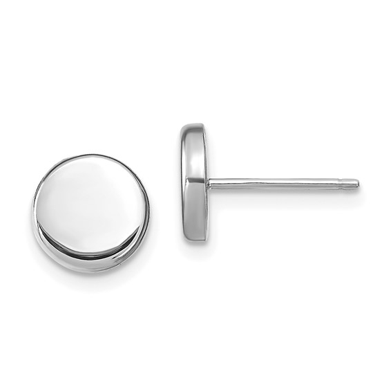 Leslie's 14k White Gold Polished Button Post Earrings