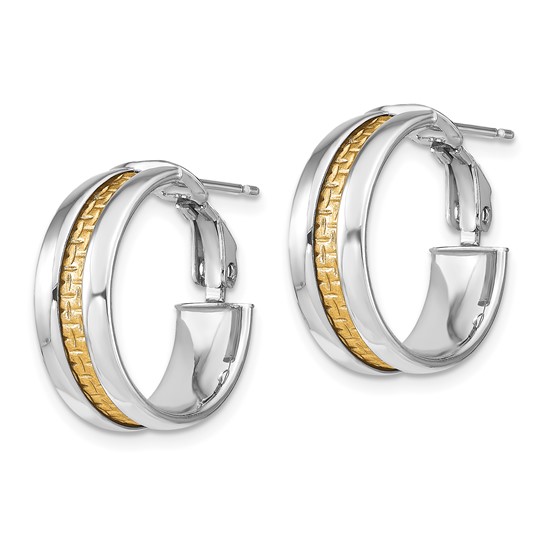 Leslie's 14K White Gold with Fabric Insert Hoop Earrings