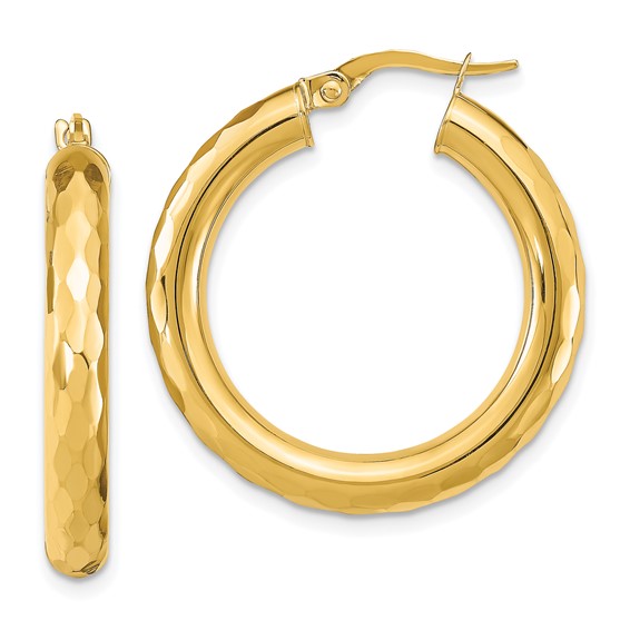 Leslie's 14k Polished D/C Hoop Earrings