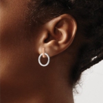 Leslie's 14K with White Rhodium and Rose Gold-Plating Polished Post Dangle Earrings - Image 2