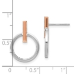 Leslie's 14K with White Rhodium and Rose Gold-Plating Polished Post Dangle Earrings
