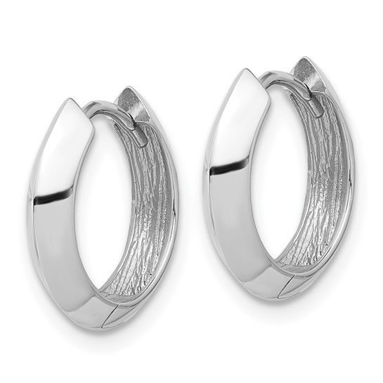 Leslie's 14K White Gold Polished Hinged Huggie Earrings