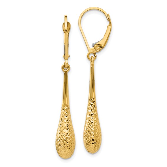 Leslie's 14K D/C Leverback Earrings