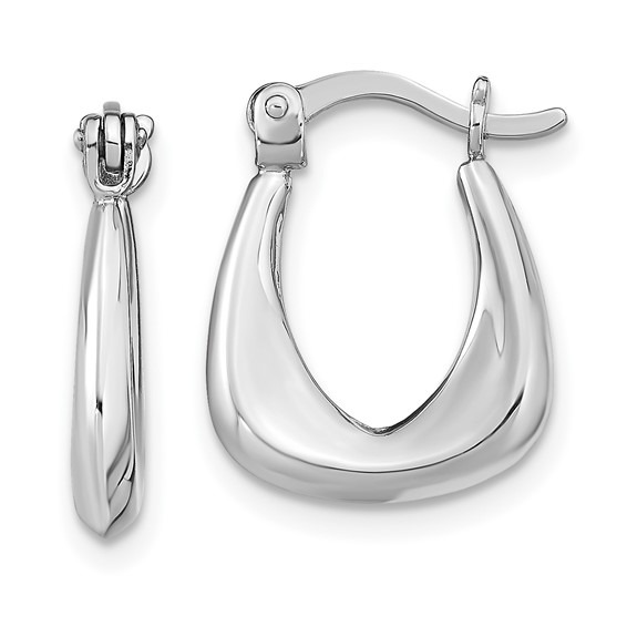 Leslie's Sterling Silver Rhodium-plated Huggie Earrings