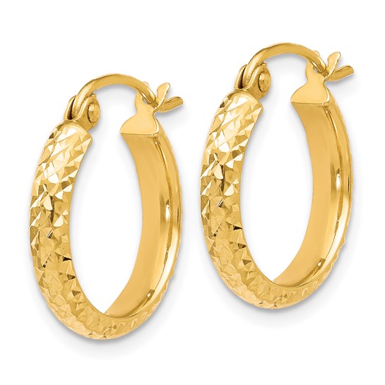 Leslie's 10K D/C Hinged Hoop Earrings