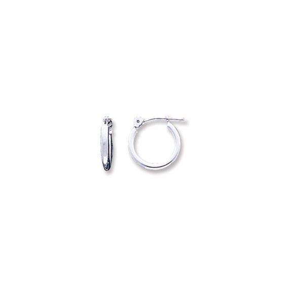 14k White Gold Tube Hoop Earring