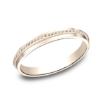 The Stylist Stackable Band in 14K Rose Gold, 2MM Metal: 14K Rose Gold Width: 2mm Size: 7 High polished band with a rope patterned center