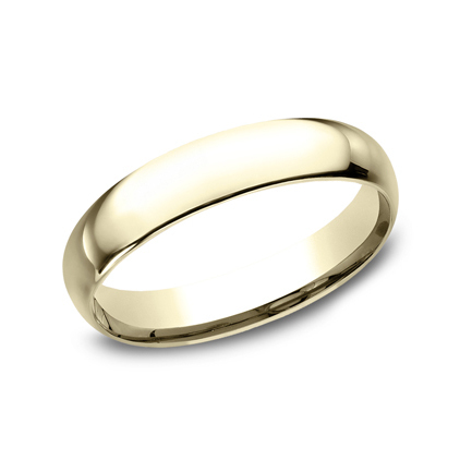 Regular Dome Comfort fit Wedding Band Metal: 14K Yellow Gold Width: 4mm Regular dome comfort fit