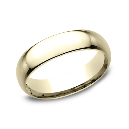 Regular Dome Comfort fit Wedding Band Metal: 14K Yellow Gold Width: 6mm Regular dome comfort fit