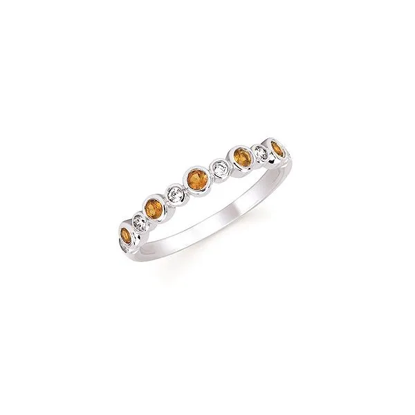 Diamond And Citrine Fashion Ring In 14K Gold