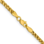 14K 18 inch 2.5mm Semi-Solid Diamond-cut Wheat with Lobster Clasp Chain